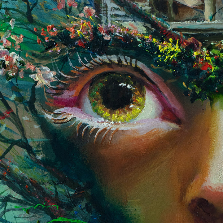 "Evolution's Mistake" Oil painting on Panel, 16x16 Inches