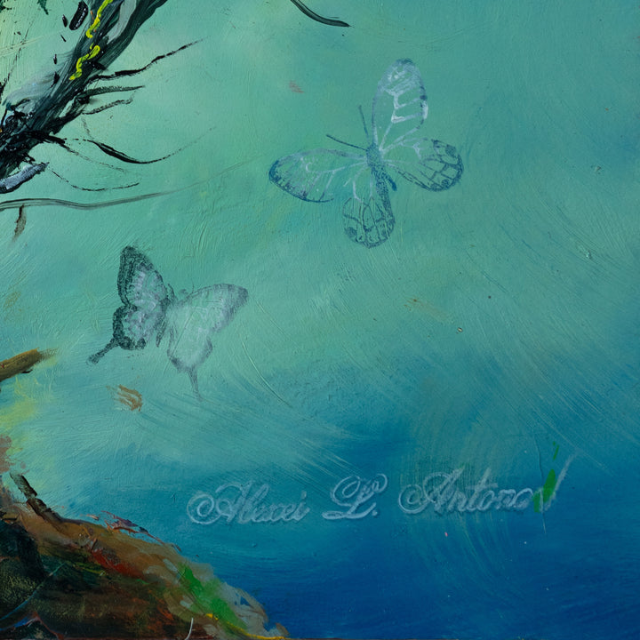 "Evolution's Mistake" Oil painting on Panel, 16x16 Inches