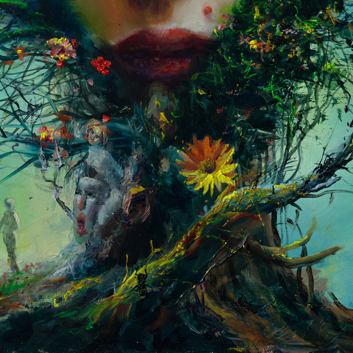 "Evolution's Mistake" Oil painting on Panel, 16x16 Inches