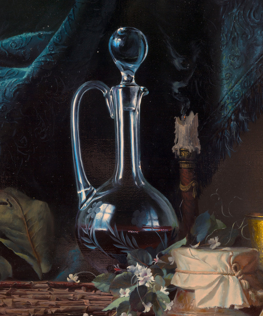 Fragment Nr. 4 aus dem Gemälde „Geschenke der Erde und des Himmels“ „Dekanter“ 15x18 Giclée-Druck auf Archivkunstpapier