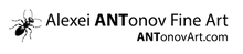 black logo of Alexey Antonov and his website Antonov art.com